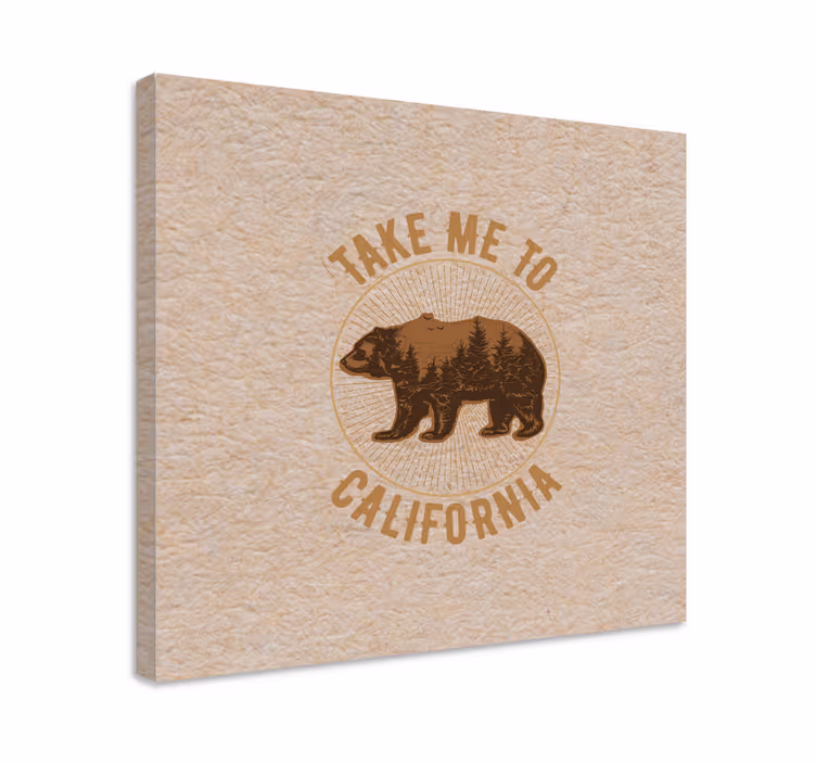 Kanvas djur california björnsymbol - Tenstickers