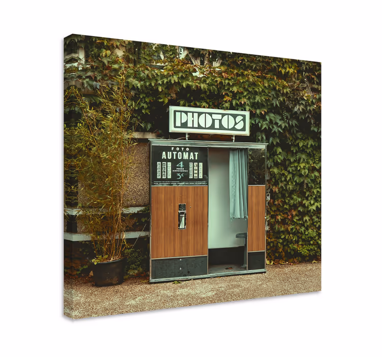 Grön gammal fotoautomat retrocanvas tavla konst - Tenstickers