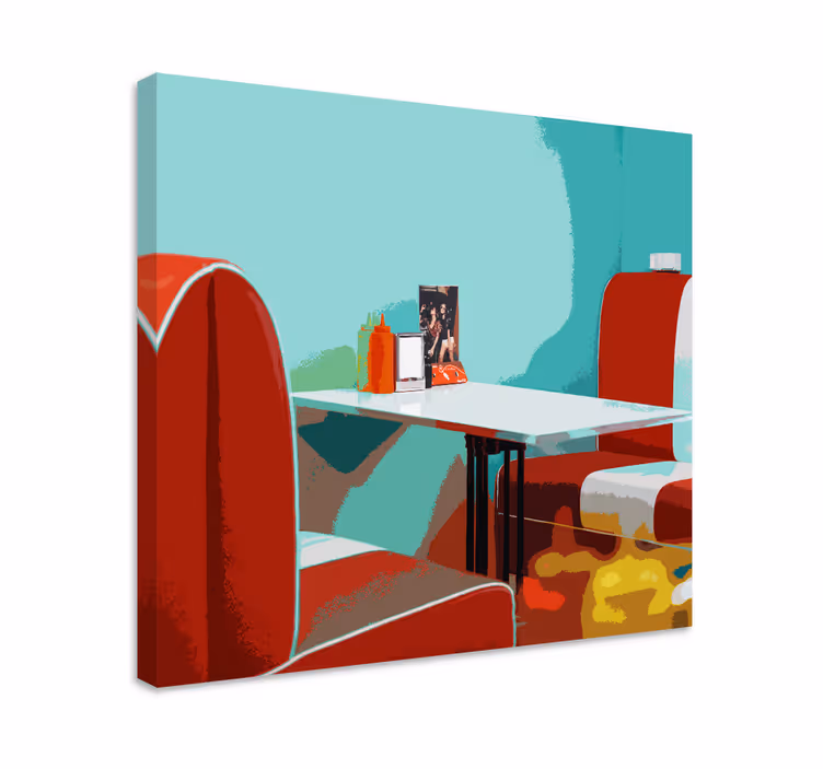 Retro restaurangcanvas tavla bilder vardagsrum - Tenstickers