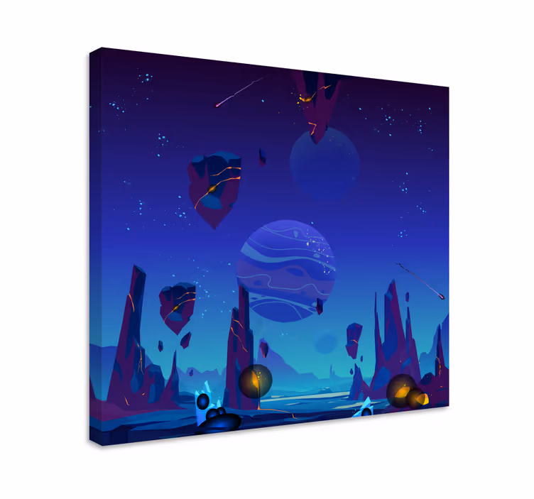 Kanvas barn kosmisk Äventyrscen - Tenstickers