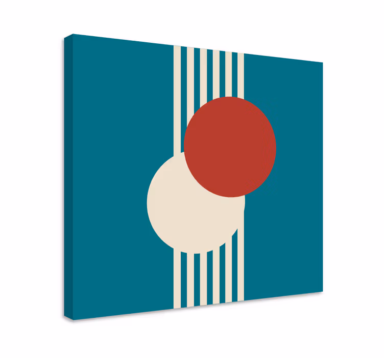 Två cirklar abstrakt konst geometriskcanvas tavla - Tenstickers