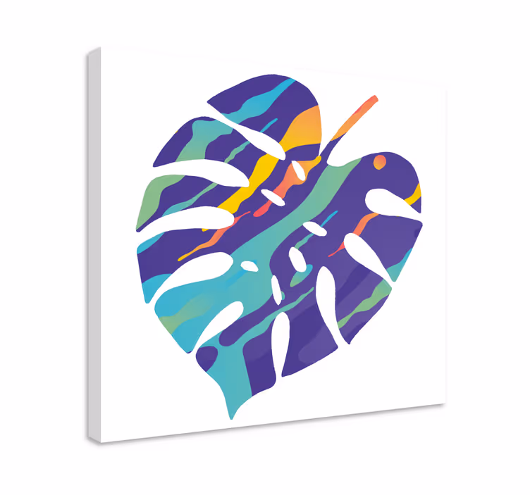 Kanvas blommor och växter tropical leaf konst - Tenstickers
