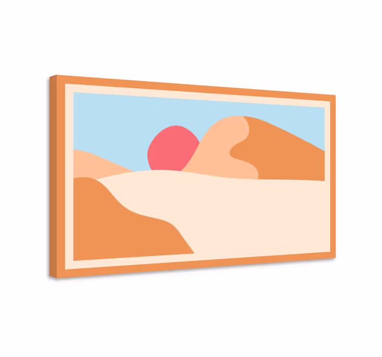 Berg och sol abstrakt konst geometriskcanvas tavla - Tenstickers