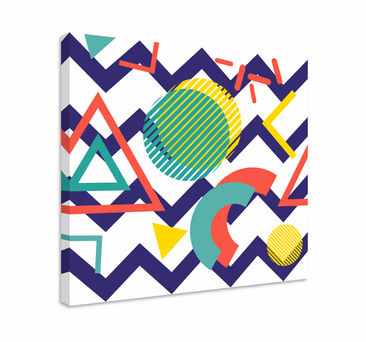 Starka färger målar geometriskcanvas tavla - Tenstickers