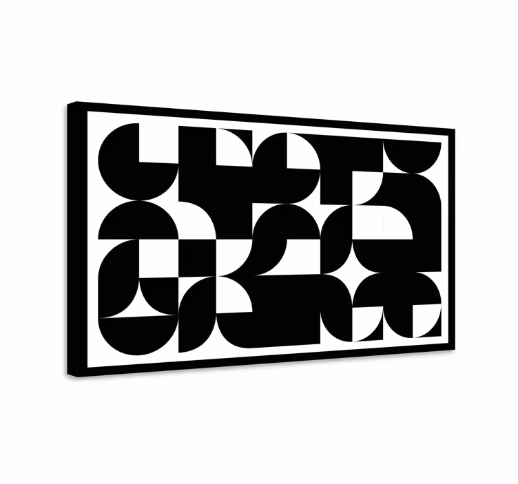 Svart abstrakt konst geometriskcanvas tavla - Tenstickers