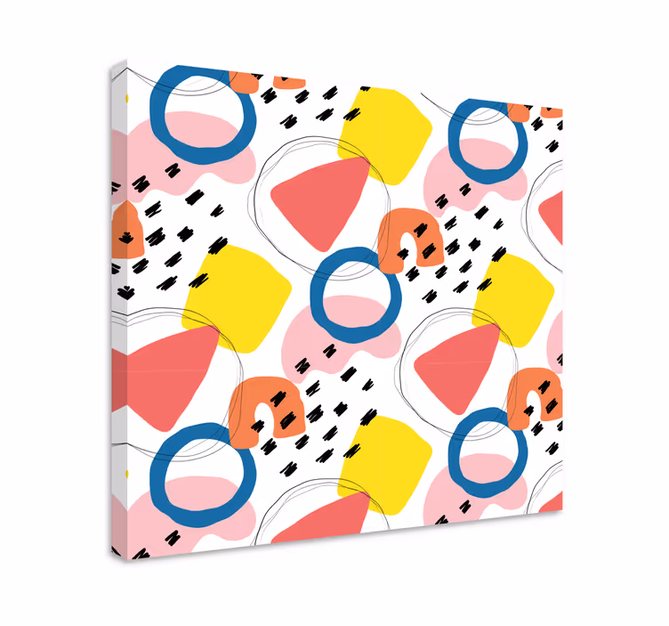 Kanvas geometrisk färgglada abstrakta former - Tenstickers
