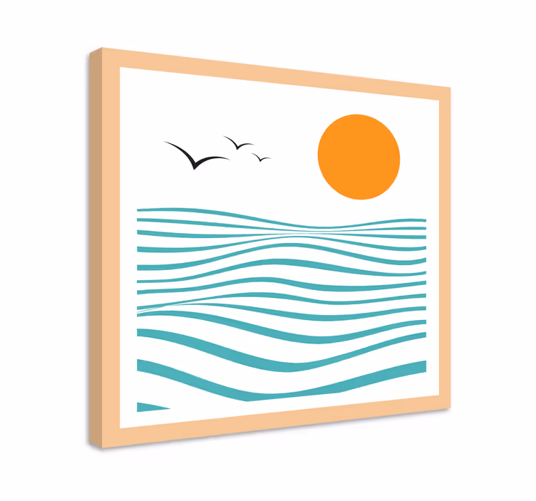 Hav abstrakt konst geometriskcanvas tavla - Tenstickers