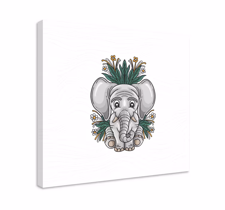 Lekfull elefantdesign Kanvas elefant - Tenstickers