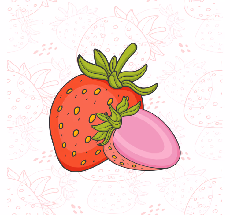 Sömlös röda och rosa jordgubbar fruktduk - Tenstickers