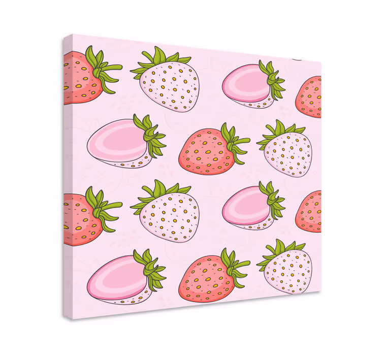 Sömlös rosa och röda jordgubbar fruktduk - Tenstickers