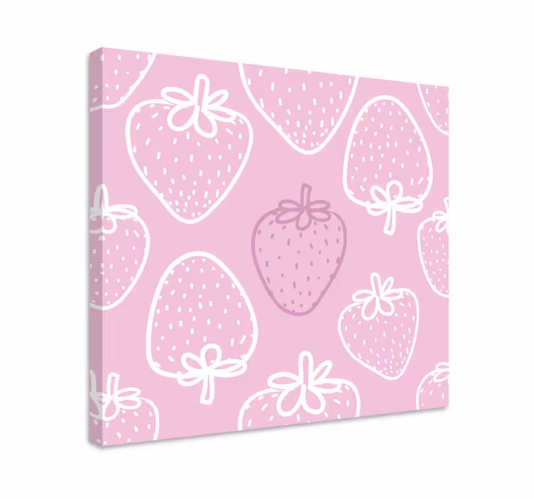 Sömlös rosa jordgubbemönster fruktduk - Tenstickers