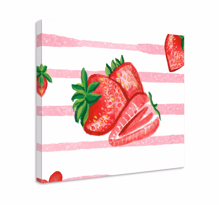 Målade jordgubbar med fruktduk - Tenstickers