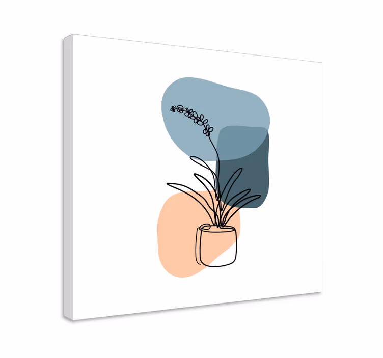 Kanvas blommor och växter i stiliserade former - Tenstickers