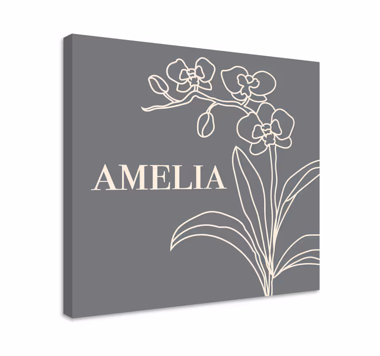 Kanvas blommor och växter stilren floral design - Tenstickers