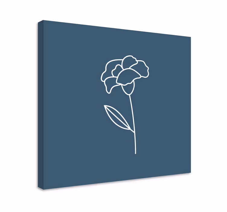 Kanvas blommor och växter minimalistisk blommig silhuett - Tenstickers
