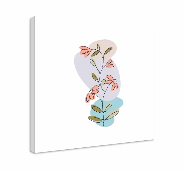 Kanvas blommor och växter botanisk blomsterkomposition - Tenstickers