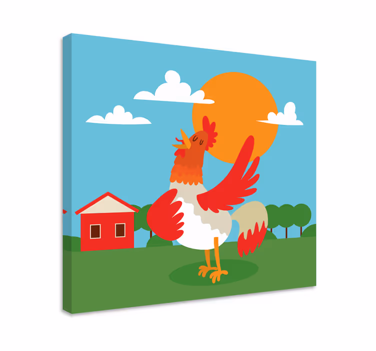 Kanvas djur tuva firar soluppgång - Tenstickers