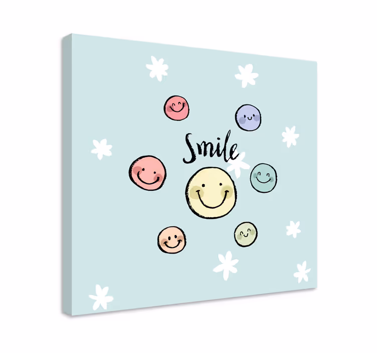 Kanvas citat smile face-kollektionen - Tenstickers