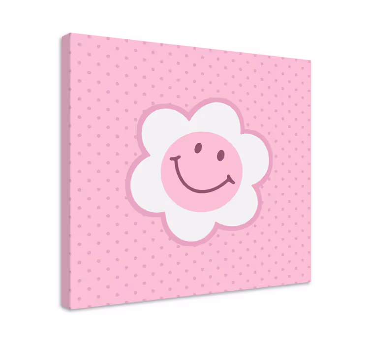 Kanvas hjort leende blomma ansikte - Tenstickers