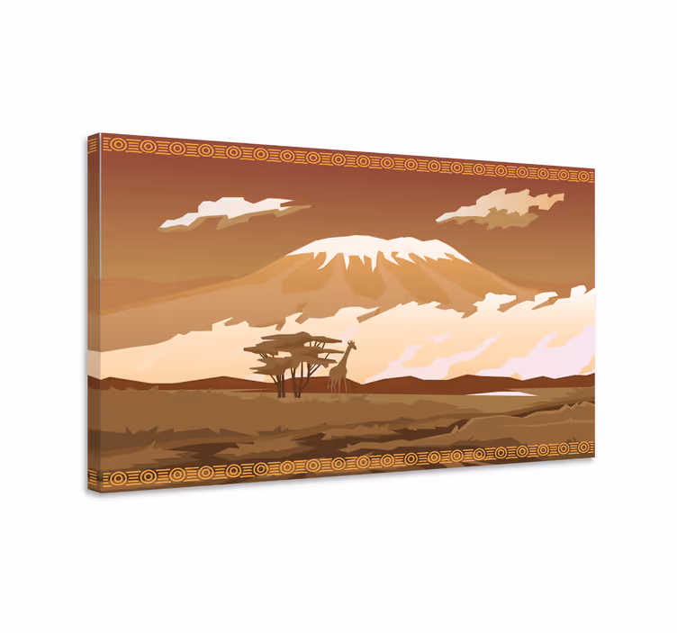 Kilimanjaro brun landskapsduk - Tenstickers