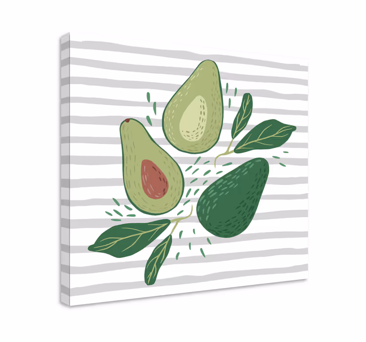 Kanvas frukter avokado trio arrangemang - Tenstickers