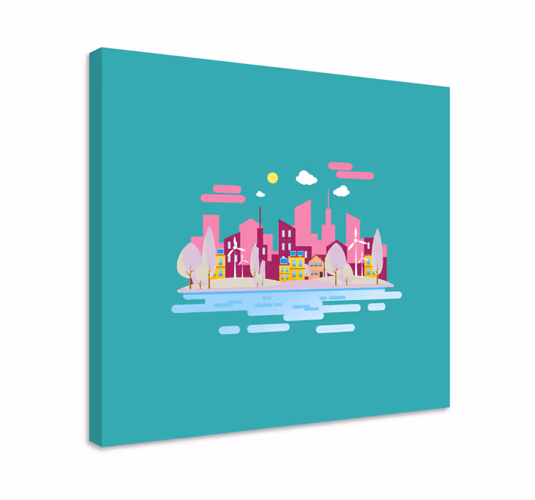 Kanvas städer och länder levande stadslandskap - Tenstickers