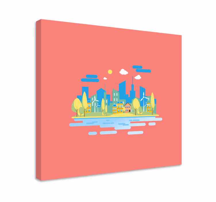 Kanvas städer och länder modern stadslandskap - Tenstickers