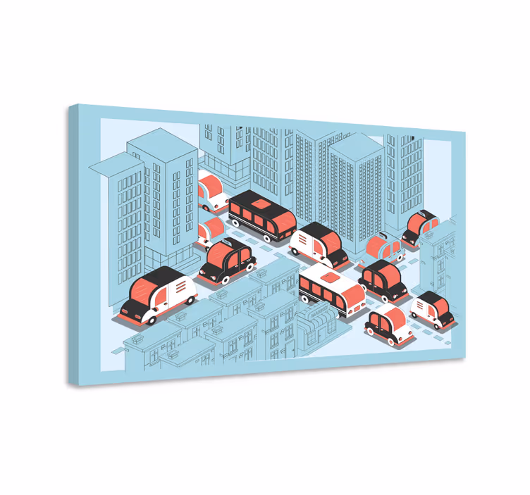 Kanvas städer och länder urban trafikscen - Tenstickers