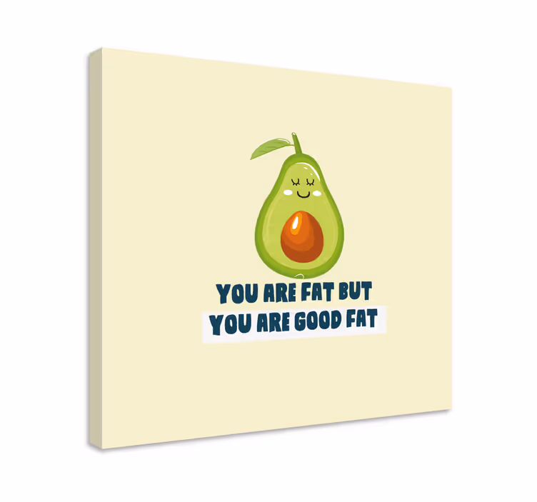 Kanvas frukter lycklig avokado koncept - Tenstickers