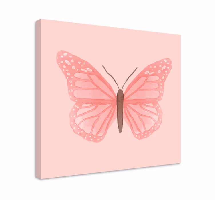 Rosa kakel fjärilar fjärilcanvas tavla canvas tavla - Tenstickers