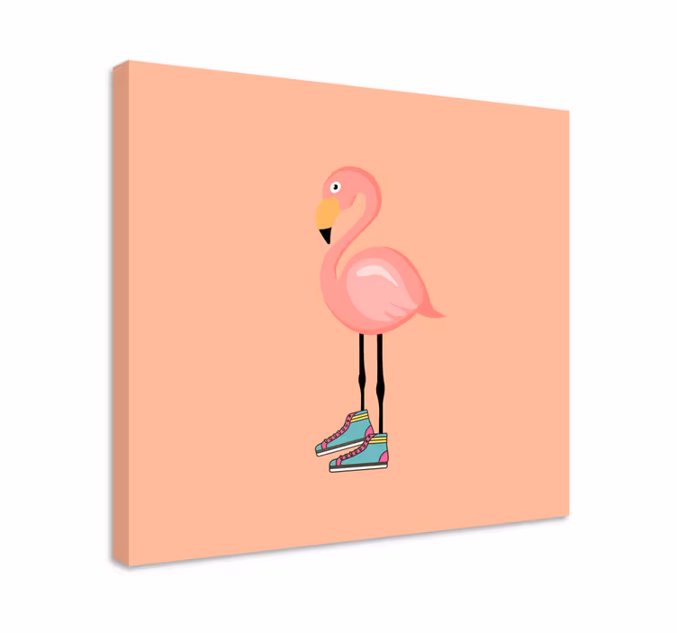 Kanvas fåglar stiliga flamingoåkare - Tenstickers