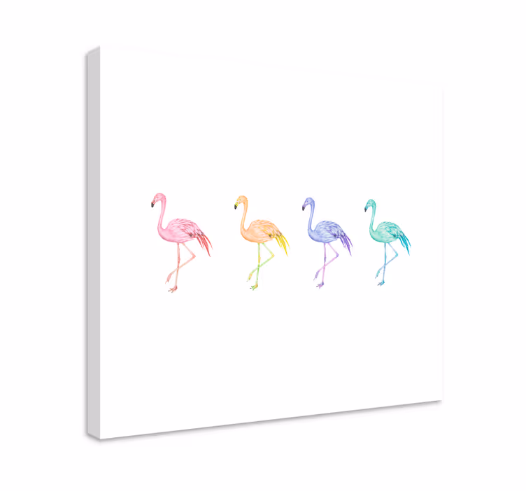 Kanvas fåglar diverse flamingos kollektion - Tenstickers