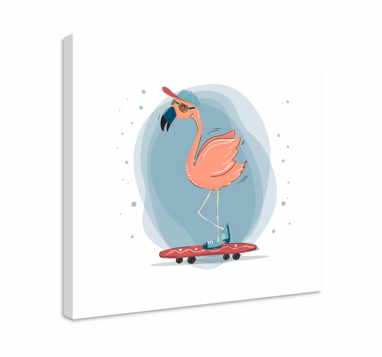 Kanvas djur skatande flamingo - Tenstickers