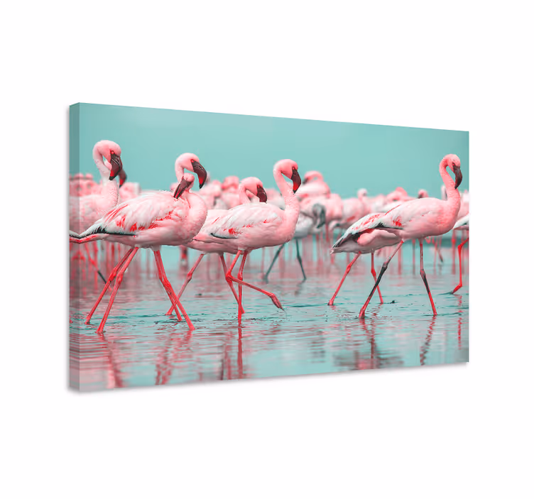 Flamingosamling Kanvas djur - Tenstickers
