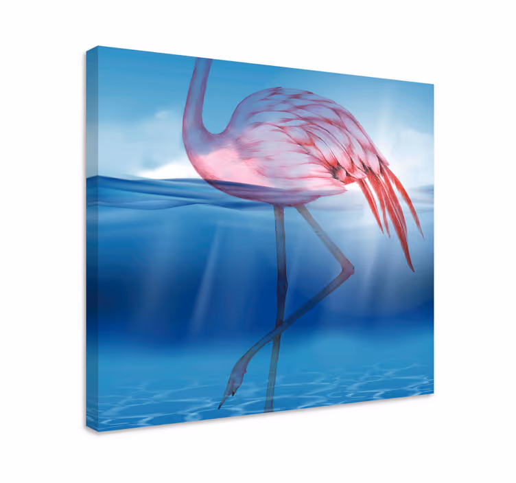 Kanvas fåglar elegant flamingo pose - Tenstickers