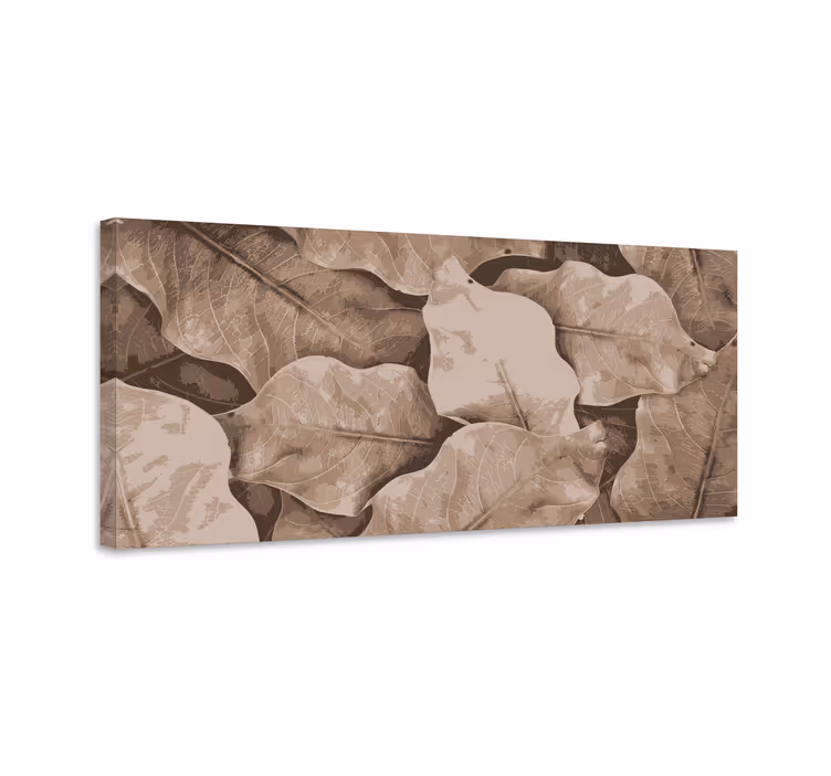 Beige torkade löv växtcanvas tavla tryck - Tenstickers