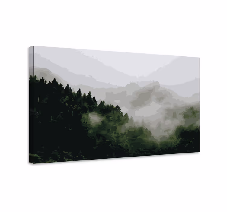 Läskiga skog skott växtcanvas tavla tryck - Tenstickers