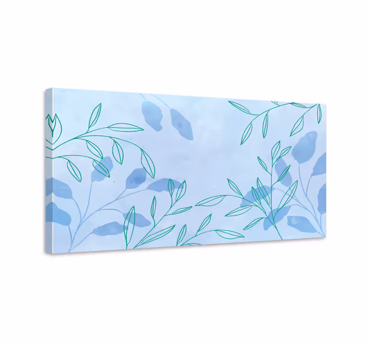 Kanvas blommor och växter med delikata bladmönster - Tenstickers