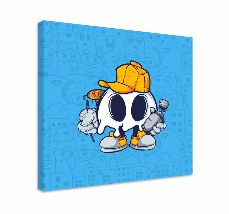 Kanvas tecken söt spöke konstnär - Tenstickers