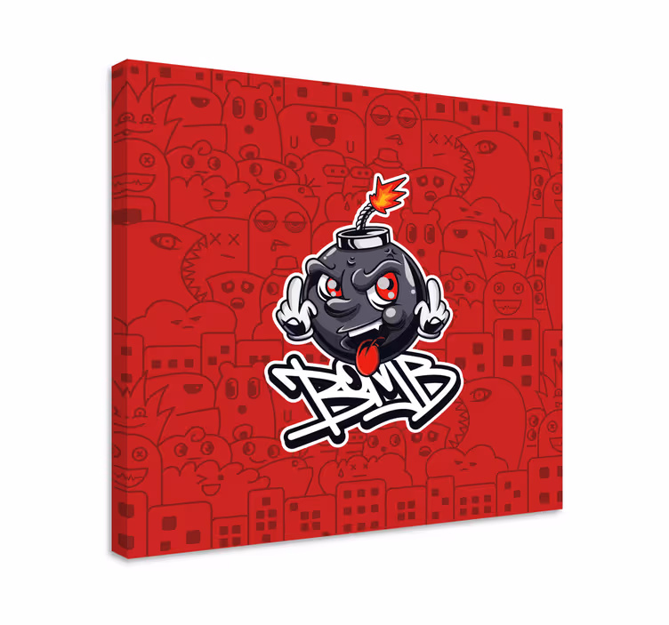 Kanvas andra texter cartoon bomb emoji - Tenstickers