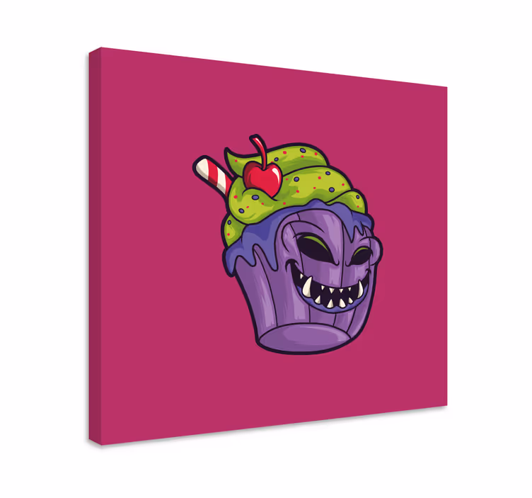 Zombie cupcake tecknad moderncanvas tavla - Tenstickers