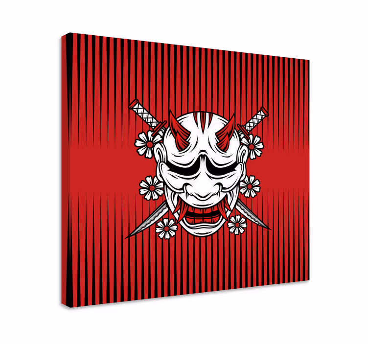 Kanvas mandala demonmaskkonst - Tenstickers