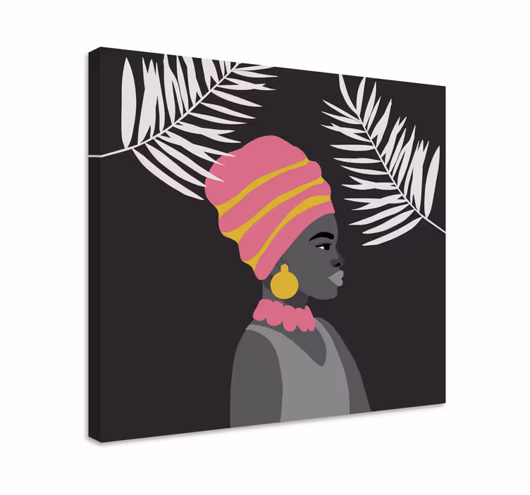 Kanvas människor och karaktärer elegant svart kvinna - Tenstickers