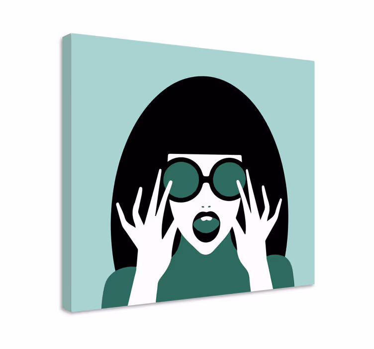 Snygg kvinna i glasögon Kanvas människor och karaktärer - Tenstickers