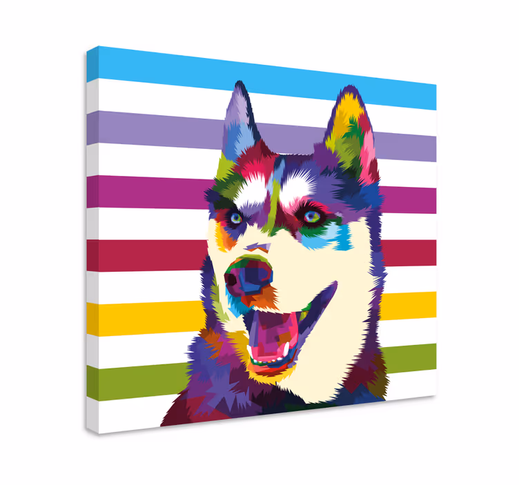 Kavas hundar färgglad huskyporträtt - Tenstickers