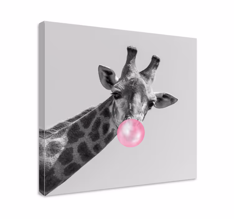 Leende konst design gullig giraff moderncanvas tavla - Tenstickers