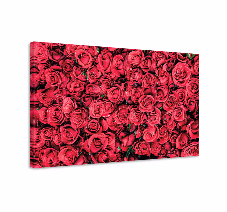 Kanvas blommor och växter rosbladsarrangemang - Tenstickers