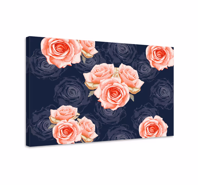 Kanvas blommor och växter delikata rosor kluster - Tenstickers