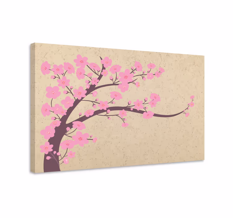Körsbärsblomsgren Kanvas blommor och växter - Tenstickers