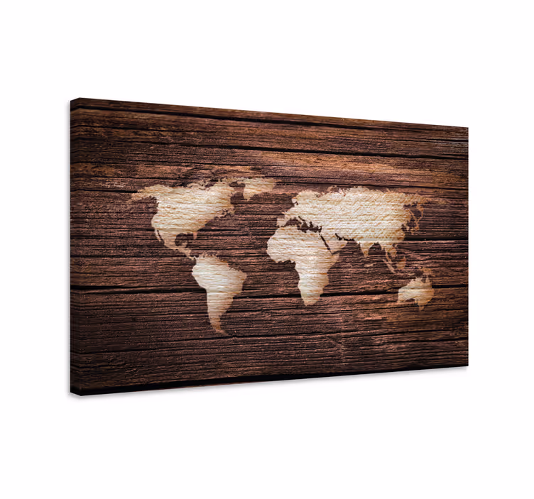 Träbruna canvas tavla i 3d - Tenstickers
